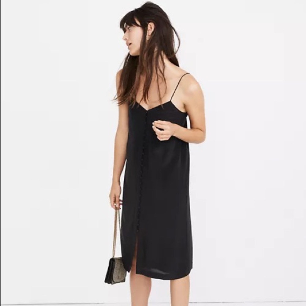 Madewell Silk Button Front Slip Dress